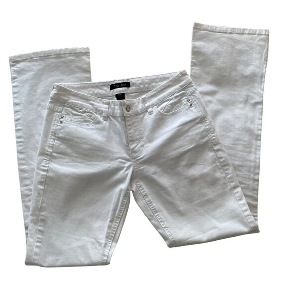 WHITE HOUSE BLACK MARKET WHITE DENIM CLASSICJEANS MEDIUM RISE STRAIGHT FIT SZ 6R - Picture 1 of 6